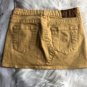 True Religion Bobby butter yellow denim mini sz 30